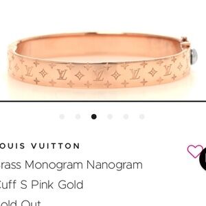 Louis Vuitton Nanogram Cuff pink gold size M/L